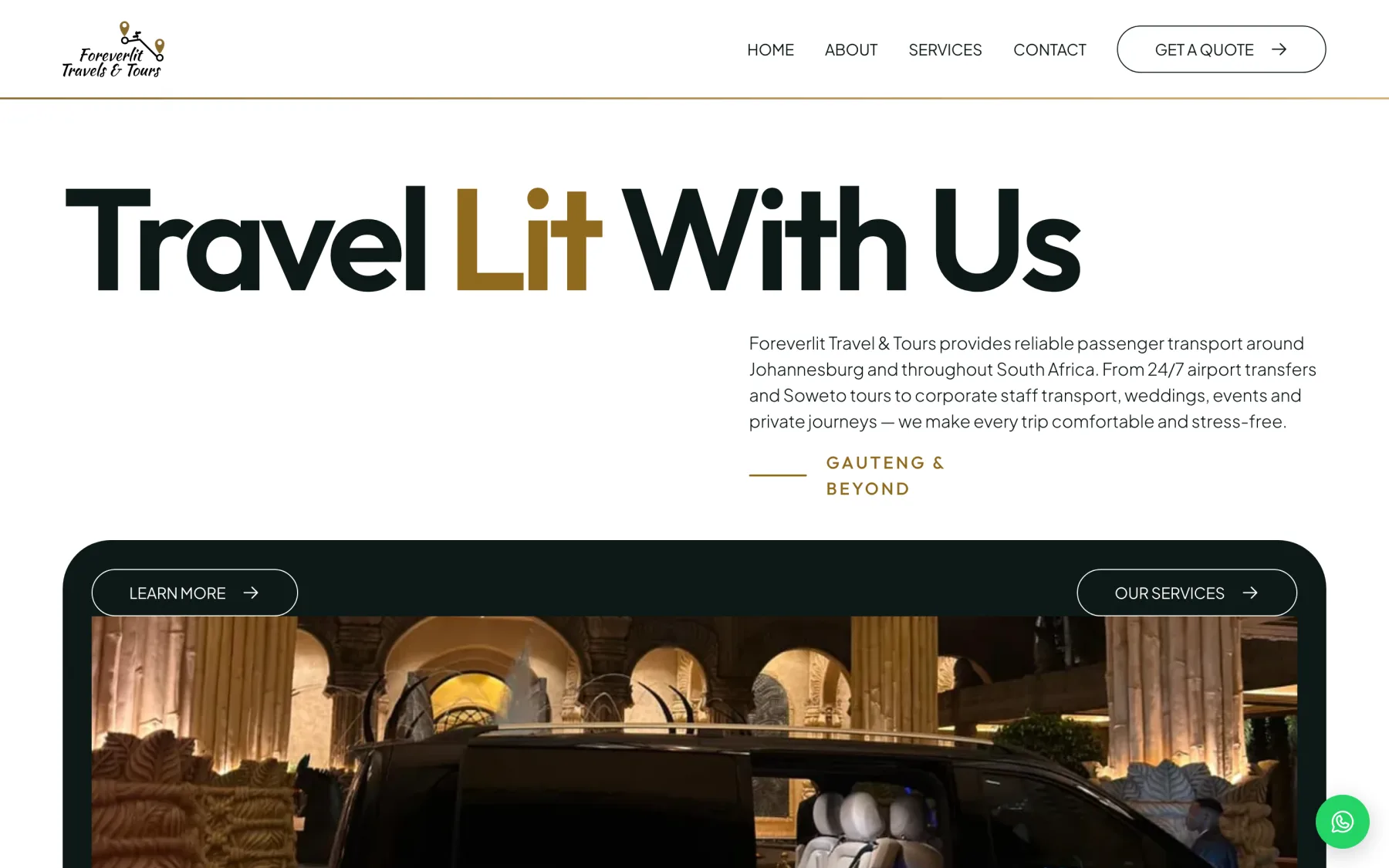 Foreverlit Travel and Tours website designed and built by Paint Digital Studio